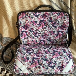 Vera Bradley Black Ultralight Laptop Workstation Crossbody Bag